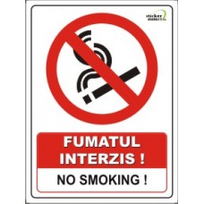 Fumatul interzis 20x15cm